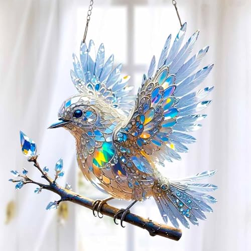 Acchiappasole Per Finestre Con Uccelli Colorati, 2 Pezzi In Acrilico: Luminosi, Eleganti E Perfetti Per Soggiorno, Balcone O Camera Da Letto