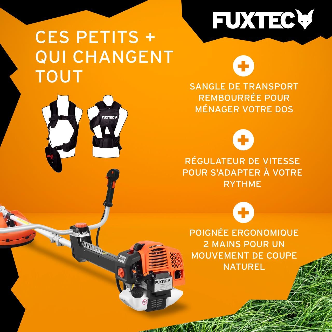Débroussailleuse thermique professionnelle - FUXTEC FX-PS162 - 62cm3 3,5CV anti vibration - 4