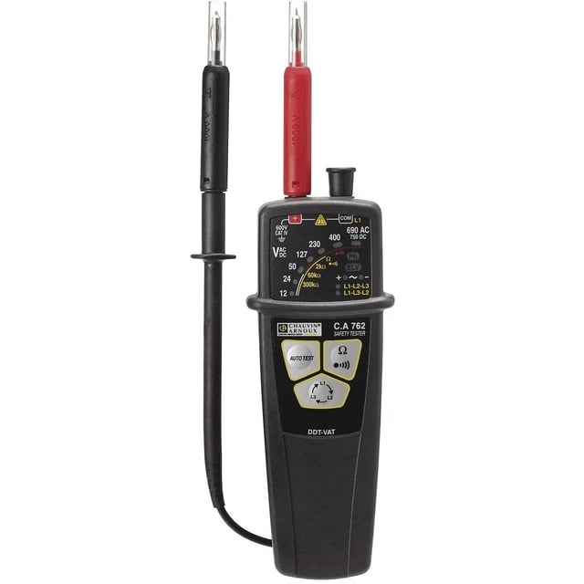 Chauvin-Arnoux - Détecteur Vérificateur d'absence de tension (VAT/DDT) C.A 762 IP2X - P01191762D