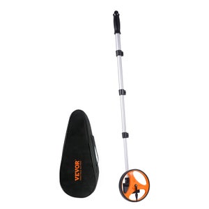 VEVOR Roue de Mesure 159 mm Odomètre de Distance 9999,9 m Roue de Mesure Télescopique 100-42 cm ABS et Oxyde d'Aluminium Comptage Mécanique avec