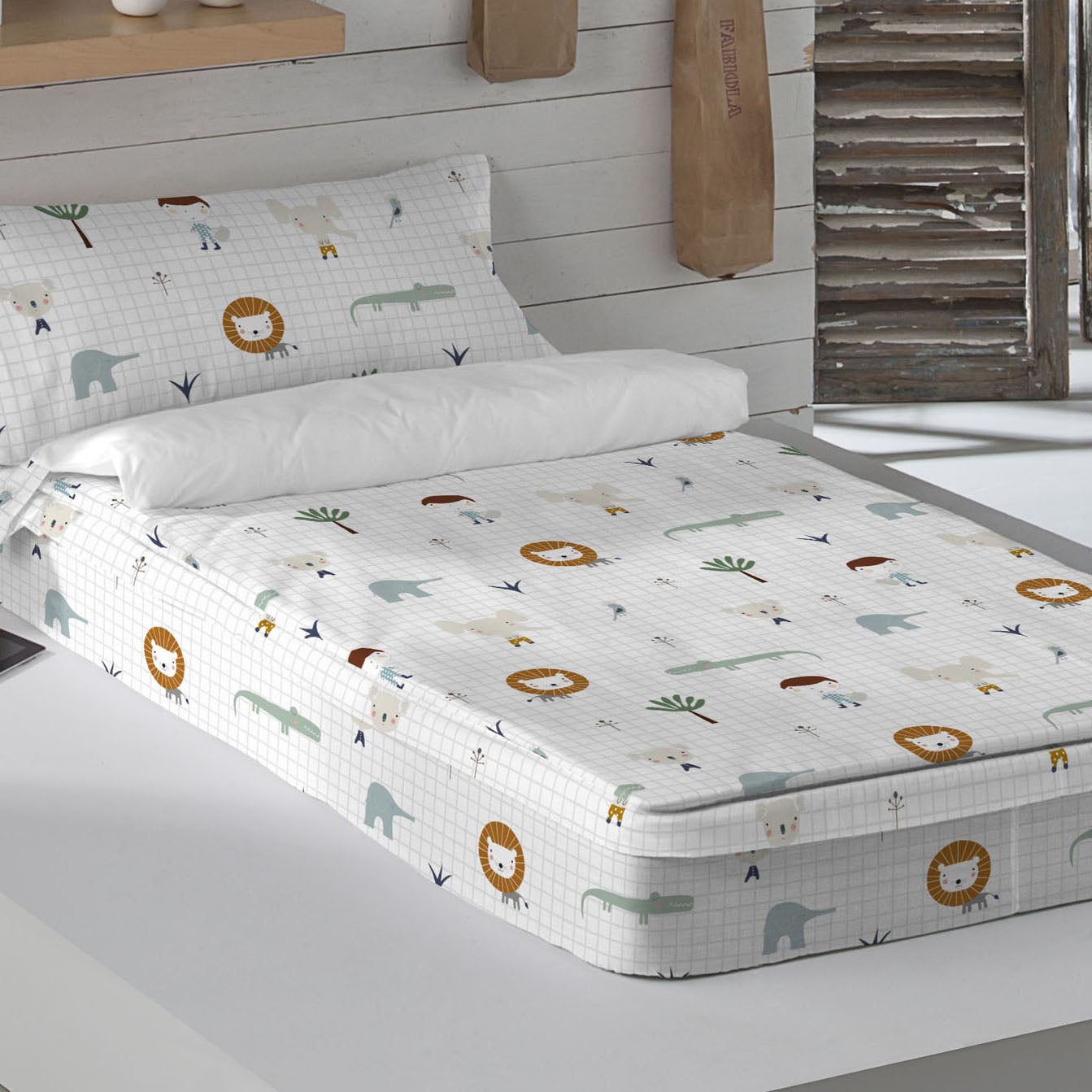 COPRIPIUMINO CON IMBOTTITURA 100% COTONE JUNGLE BAMBINO B LETTO