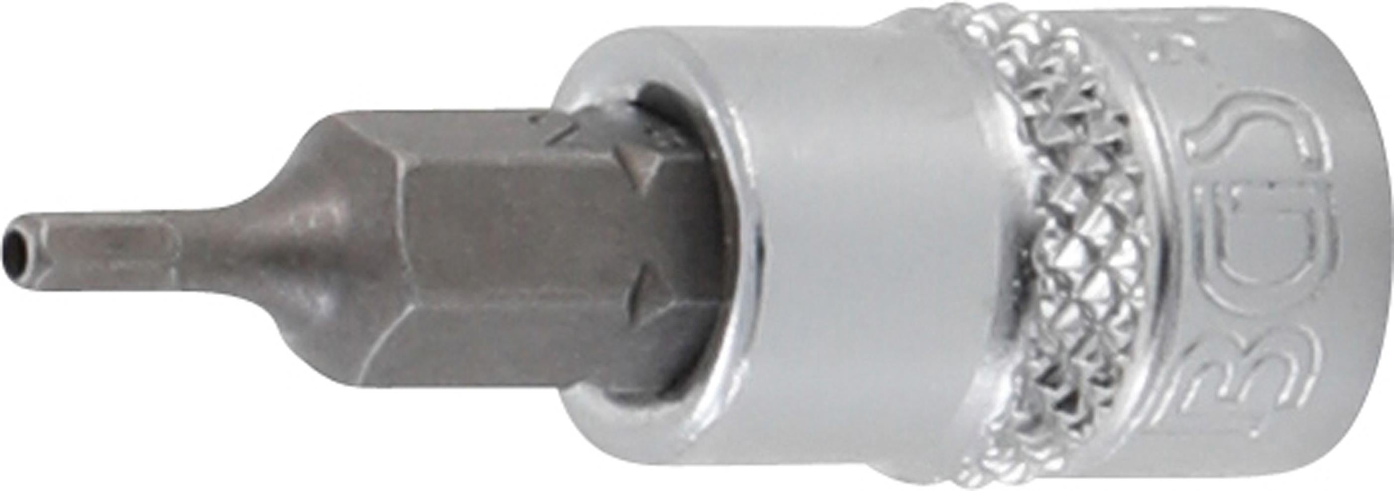 BGS Bit do wkrętarki napęd kwadratowy wewnętrzny 6,3 mm (1/4") sześciokąt wewnętrzny z otworem 2 mm - 5156-2
