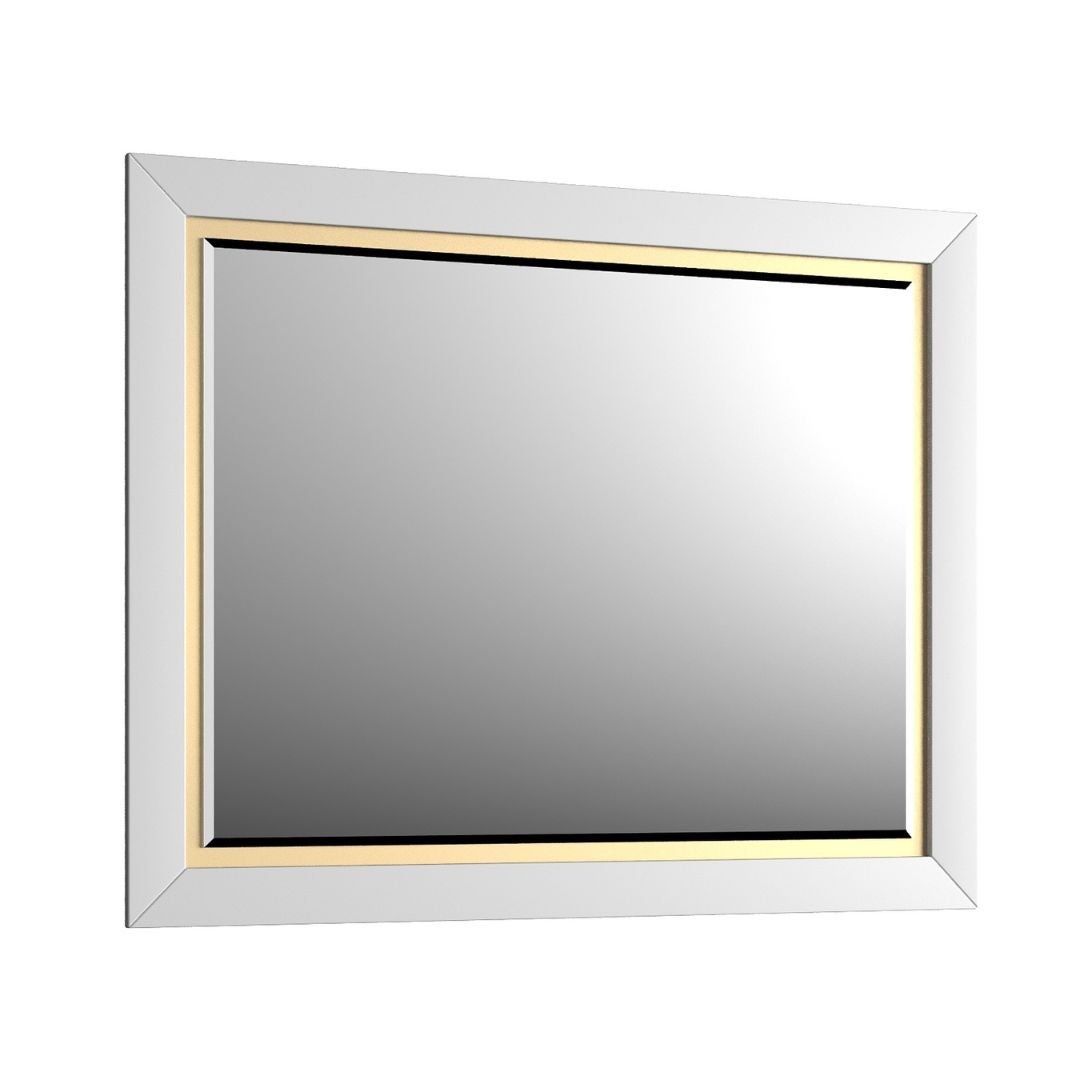 Lustro łazienkowe CHIC 100x80 cm białe półmat/złote