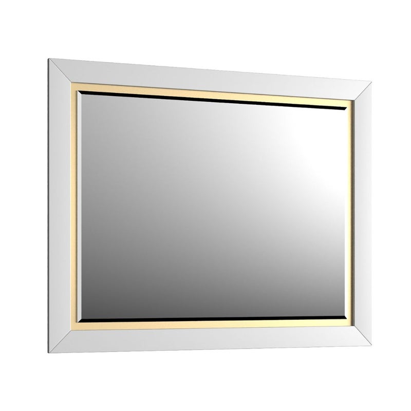 Lustro łazienkowe CHIC 100x80 cm białe półmat/złote