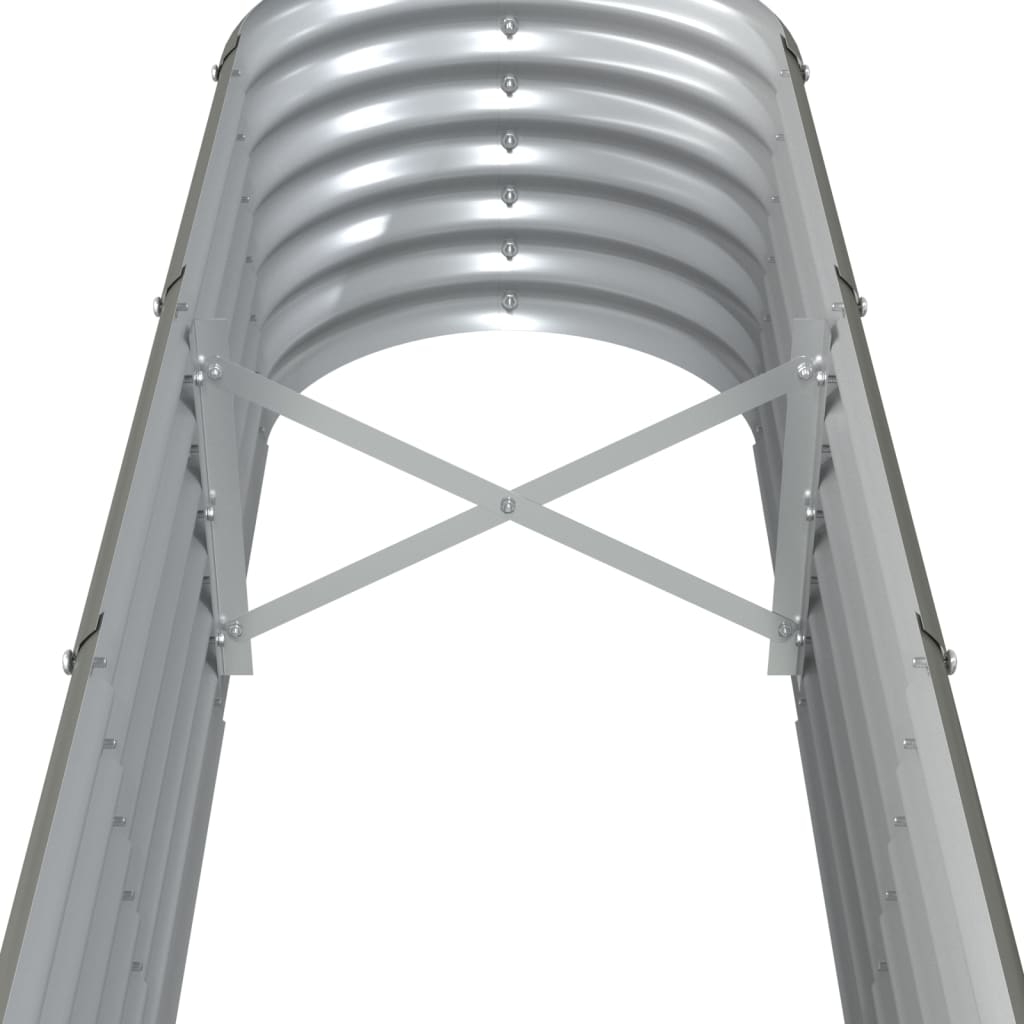 Lit surélevé de jardin Acier enduit de poudre 332x40x36 cm gris - 5