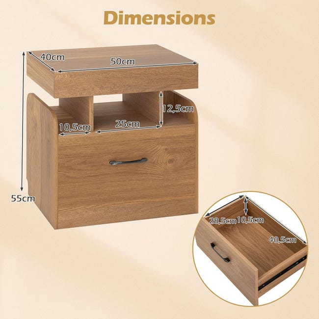 SUPERJARE Set di 2 comodini con stazione di ricarica e cassetto decorativo in rattan sintetico, tavolini laterali con piedini in legno massello, tavolino, per camera da letto e soggiorno, colore SUPERJARE Set di 2 comodini con stazione di ricarica e cassetto decorativo in rattan sintetico, tavolini laterali con piedini in legno massello, tavolino, per camera da letto e soggiorno, colore