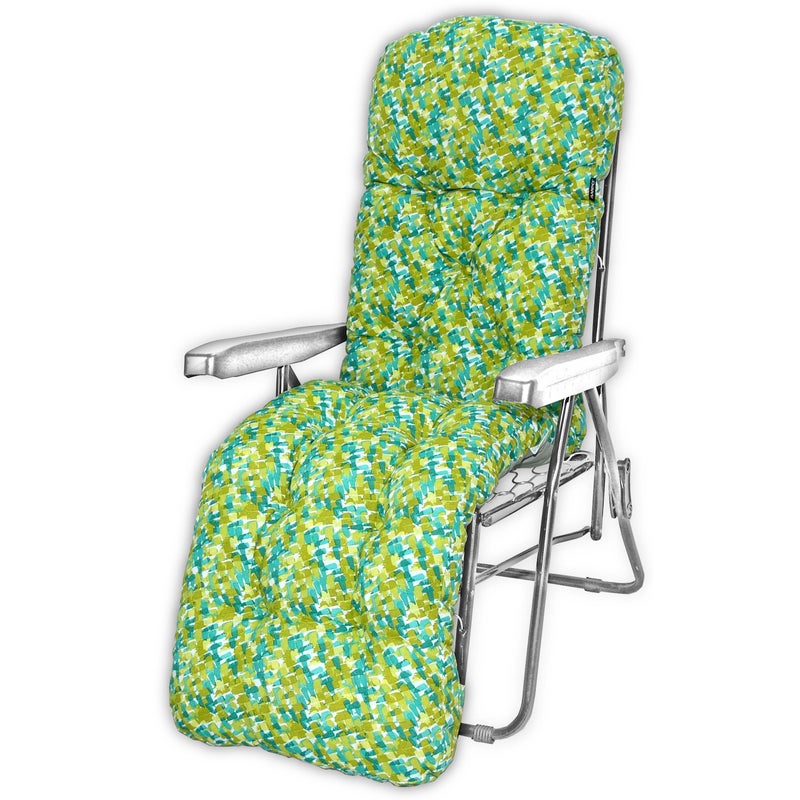 Poduszka ogrodowa na leżak z podnóżkiem AMPO zielony niebieski 1 szt.