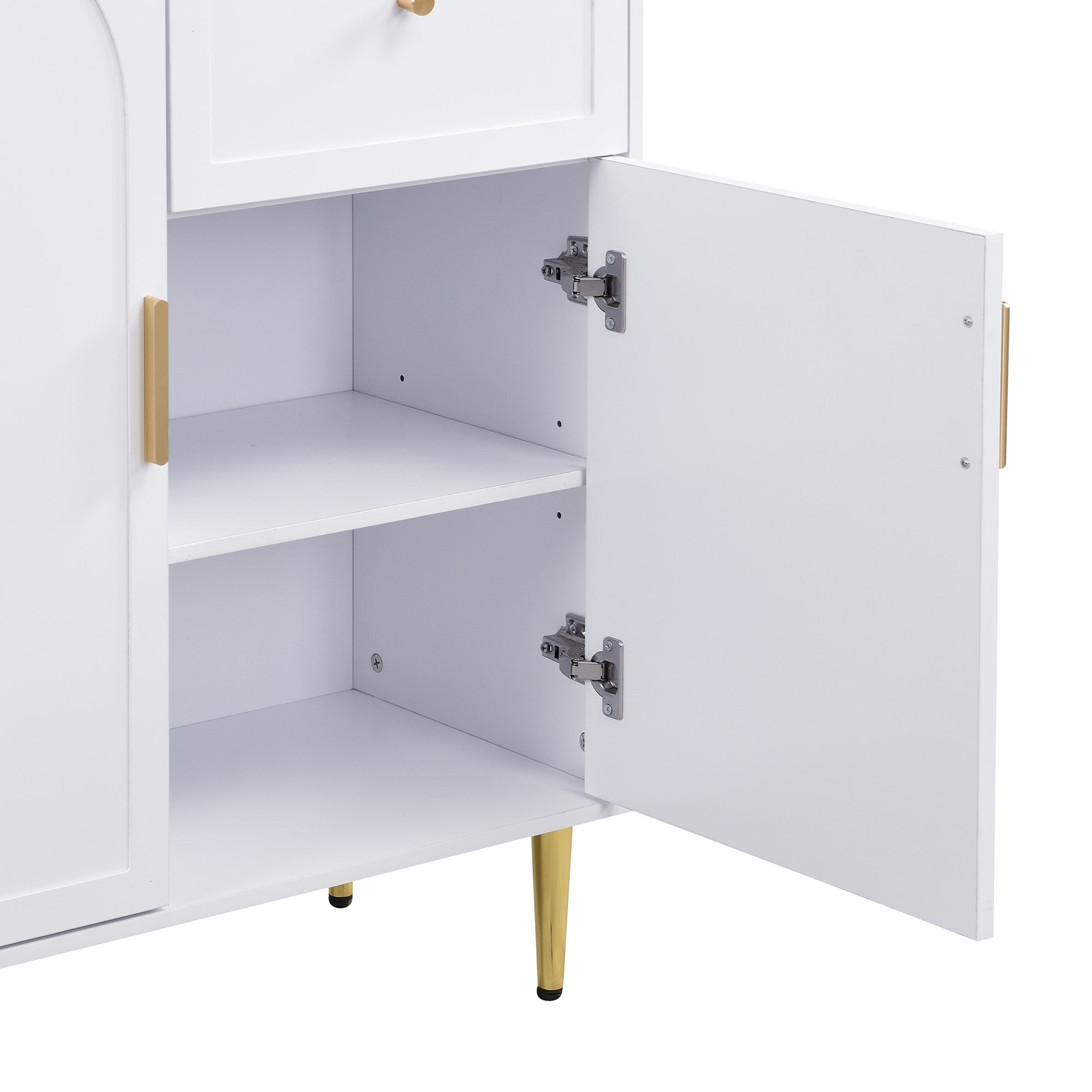 Ensemble vestiaire d'entrée 80x35x175.5 cm - 2 portes et 1 tiroir - avec 3 crochets - Étagères réglables - MDF - Blanc - 9