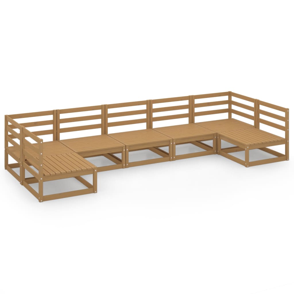 Salon bas de jardin en Bois Marron 6 personnes - 8