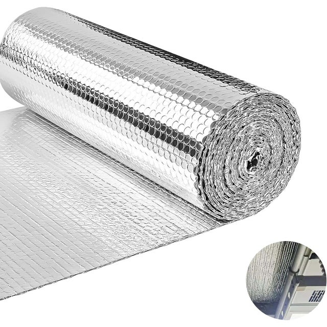 Rollo burbuja reflectante 0,6×3m film aislante aluminio ignífugo B2 barrera térmica radiante aislamiento ventana techo resistencia humedad