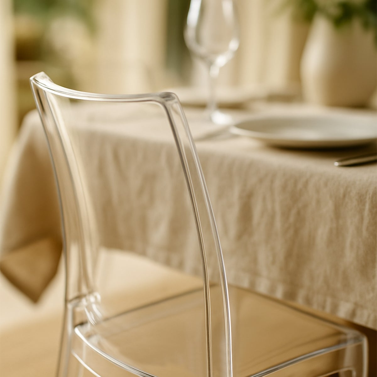 Chaise salle à manger bar transparent empilable Cristal Light polycarbonate Grand Soleil Design - 6