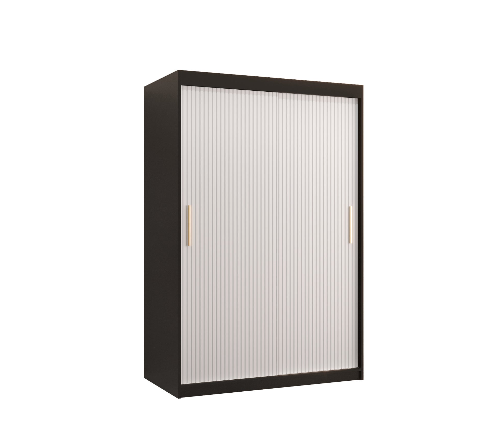 Szafa przesuwna garderoba RIFLO SLIM 1 120 x 62 x 200 cm Czarny + Biały - Abiks Meble