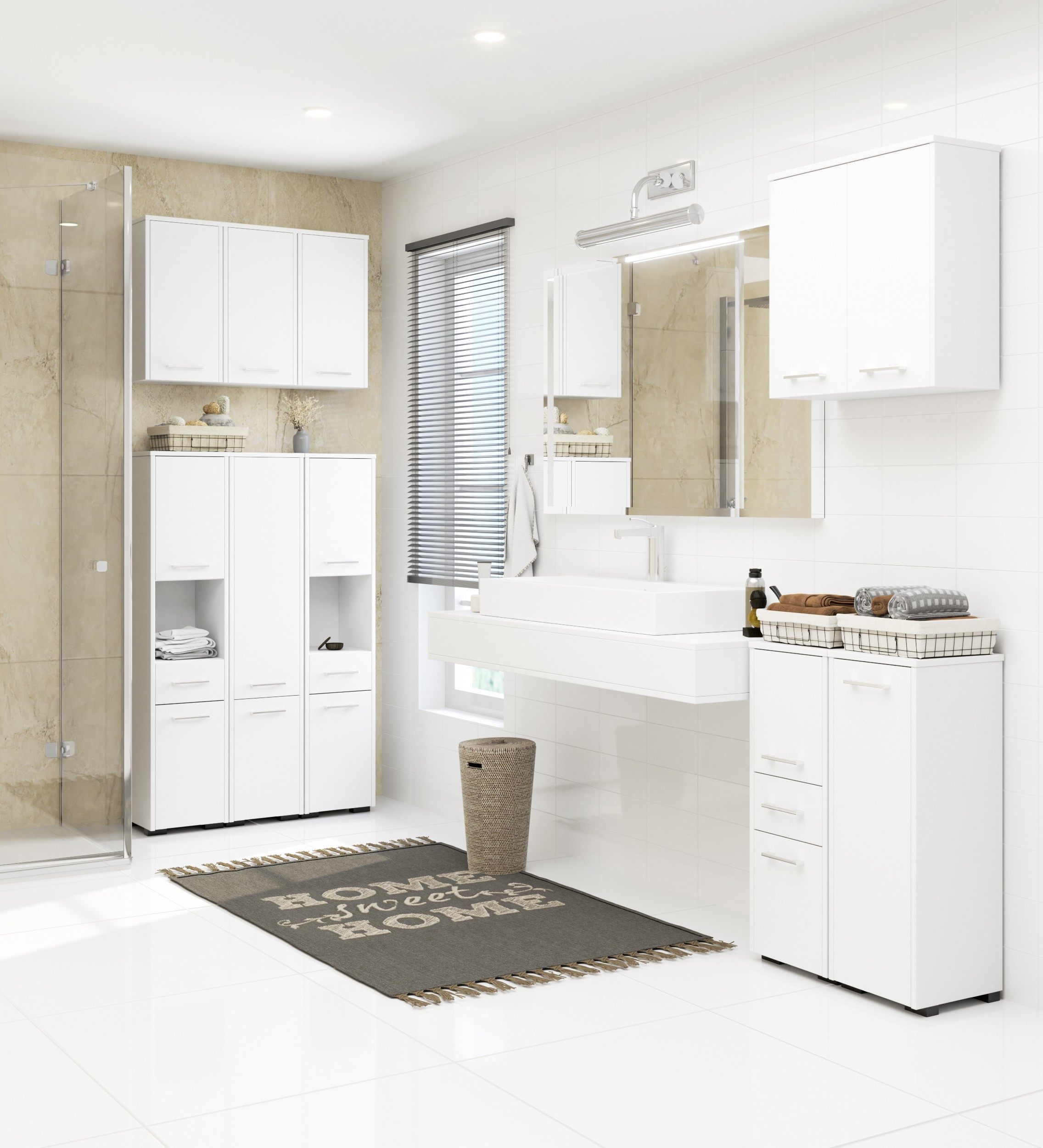 Armoire de salle de bain,Meuble de salle de bain Blanc 32x25,5x190 cm Bois d'ingénierie CFW521697 Armoire de salle de bain,Meuble de salle de bain Blanc 32x25,5x190 cm Bois d'ingénierie CFW521697