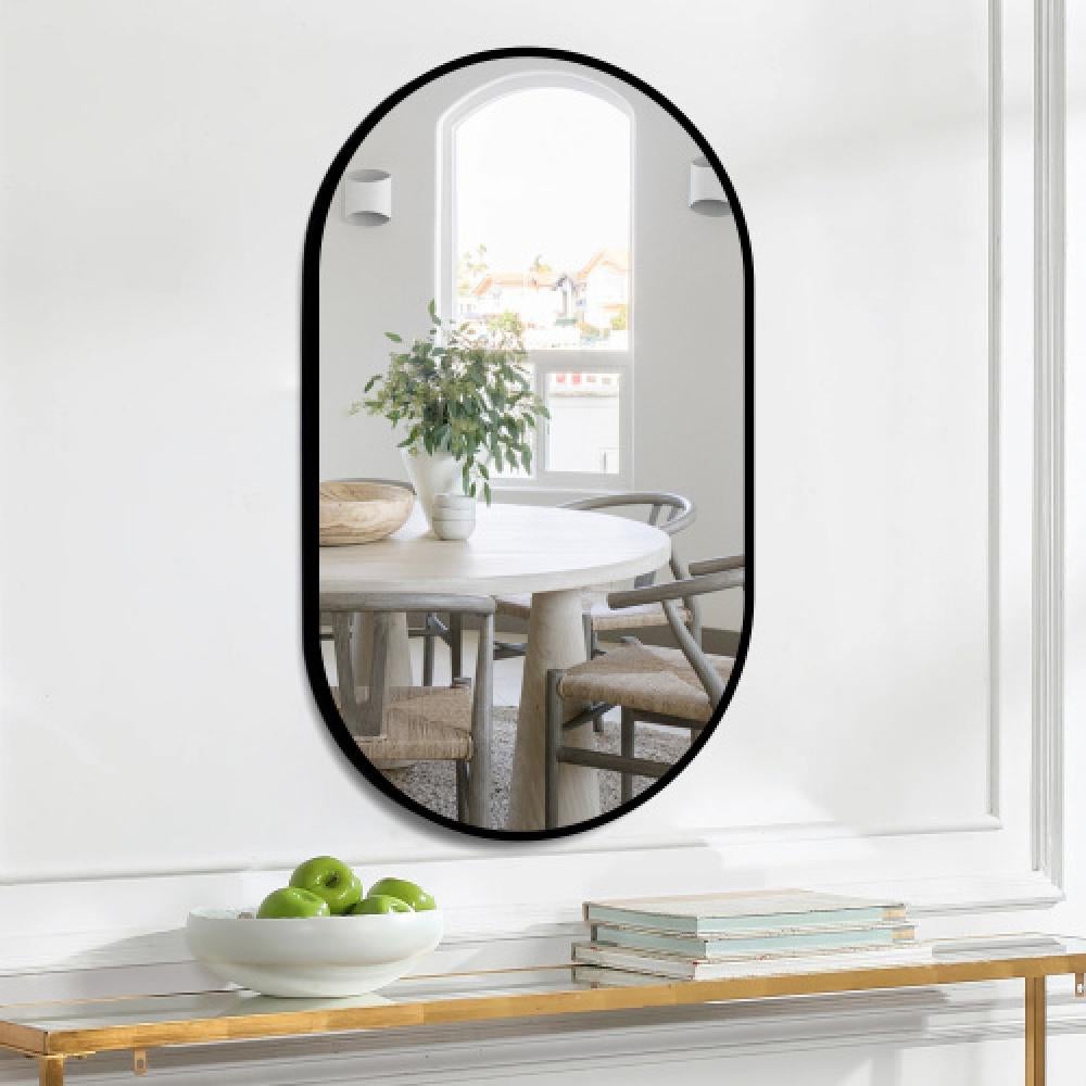 Specchio da bagno 50x80 cm con design circolare – Vetro infrangibile, film anti-esplosione, proprietà anti-ossidazione e resistenza alla corrosione - 2