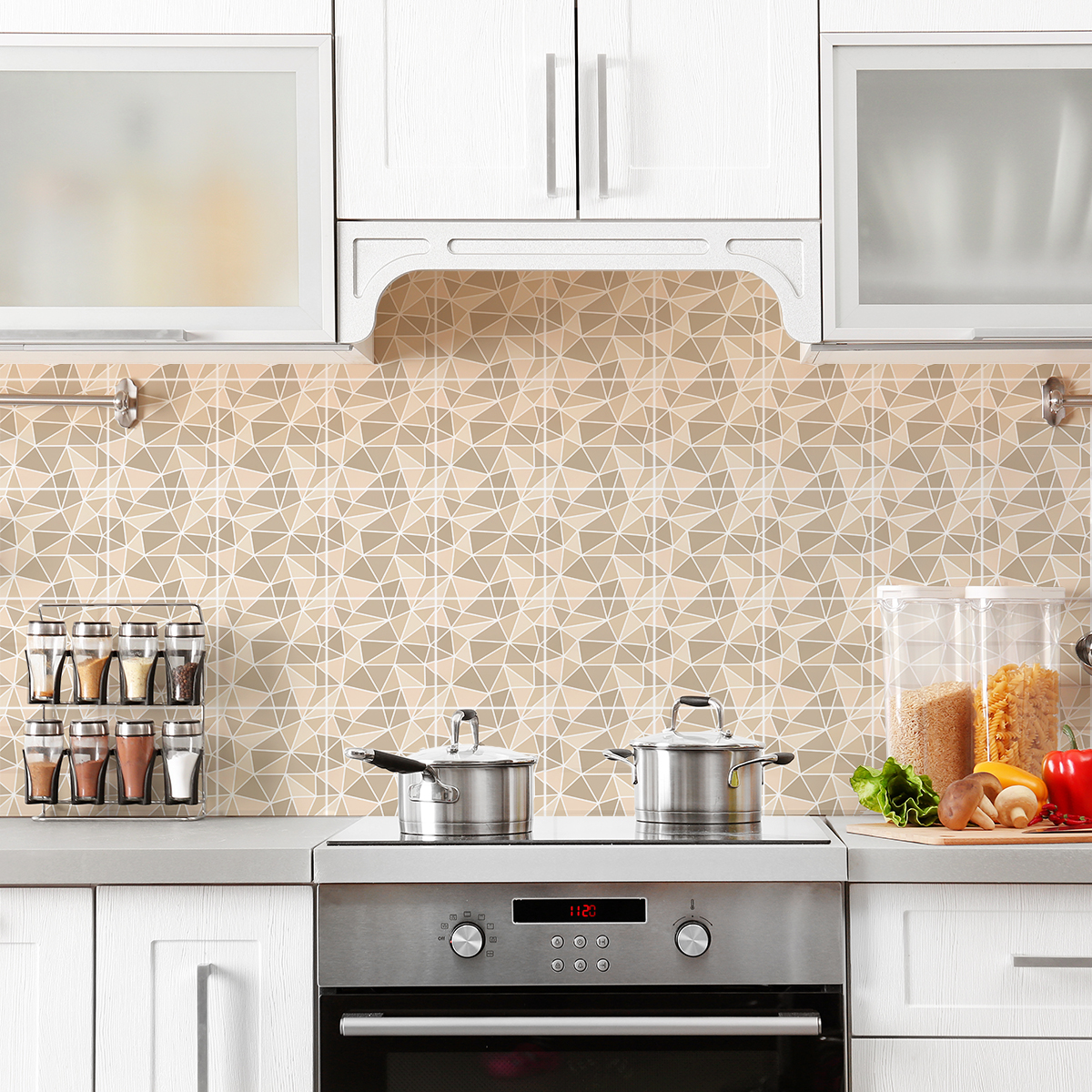 24 vinilos baldosas de cemento terrazzo betinah - adhesivo de pared - revestimiento sticker mural decorativo - 24stickers15x15cm