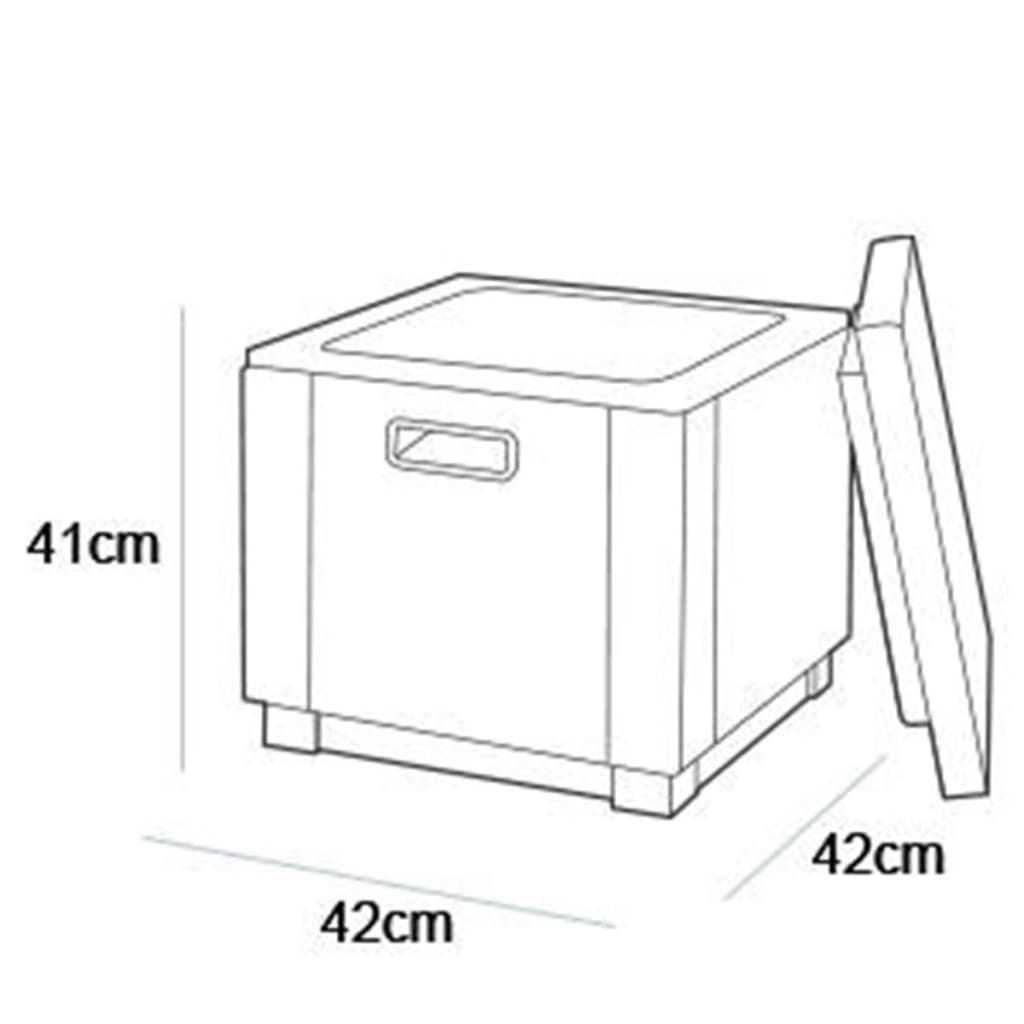 Table d'appoint d'extérieur carré en Résine Gris - 7