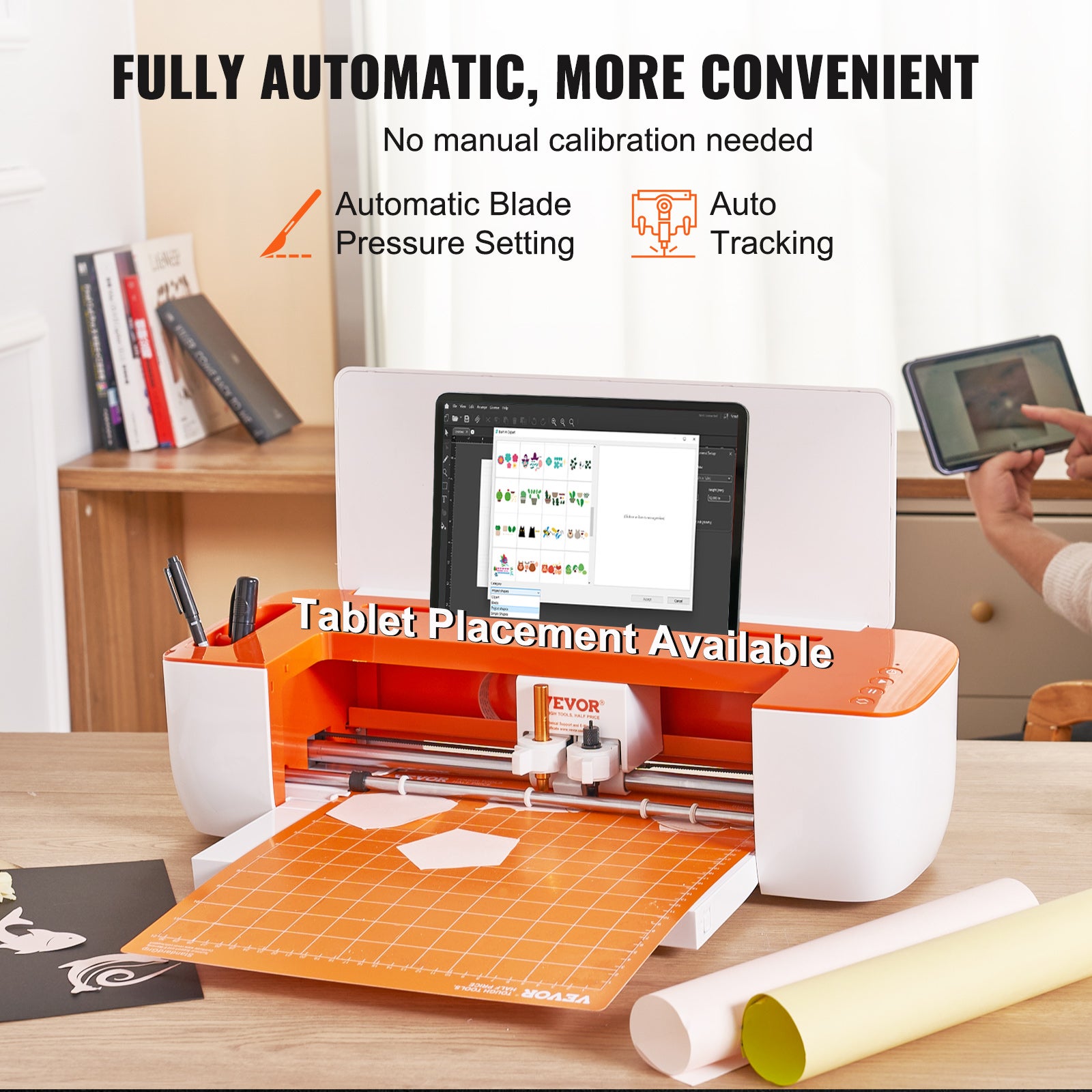 Corte vinil VEVOR, plotter corte com conectividade Bluetooth, compatível com iOS, Android, Windows e Mac, designs massivos incluídos, criação cartões - 4