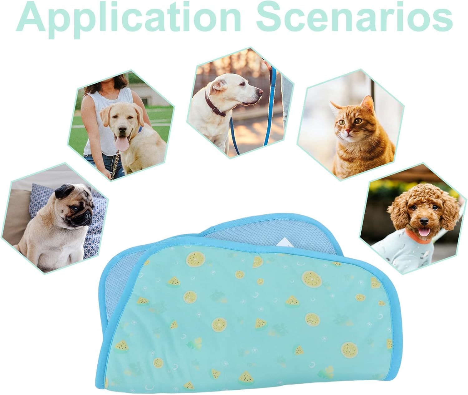Tapis rafraîchissant pour Chat - Tapis en Soie glacée Auto-rafraîchissant pour Chien - de Couchage Portable pour Animaux de Compagnie, idéal - 4