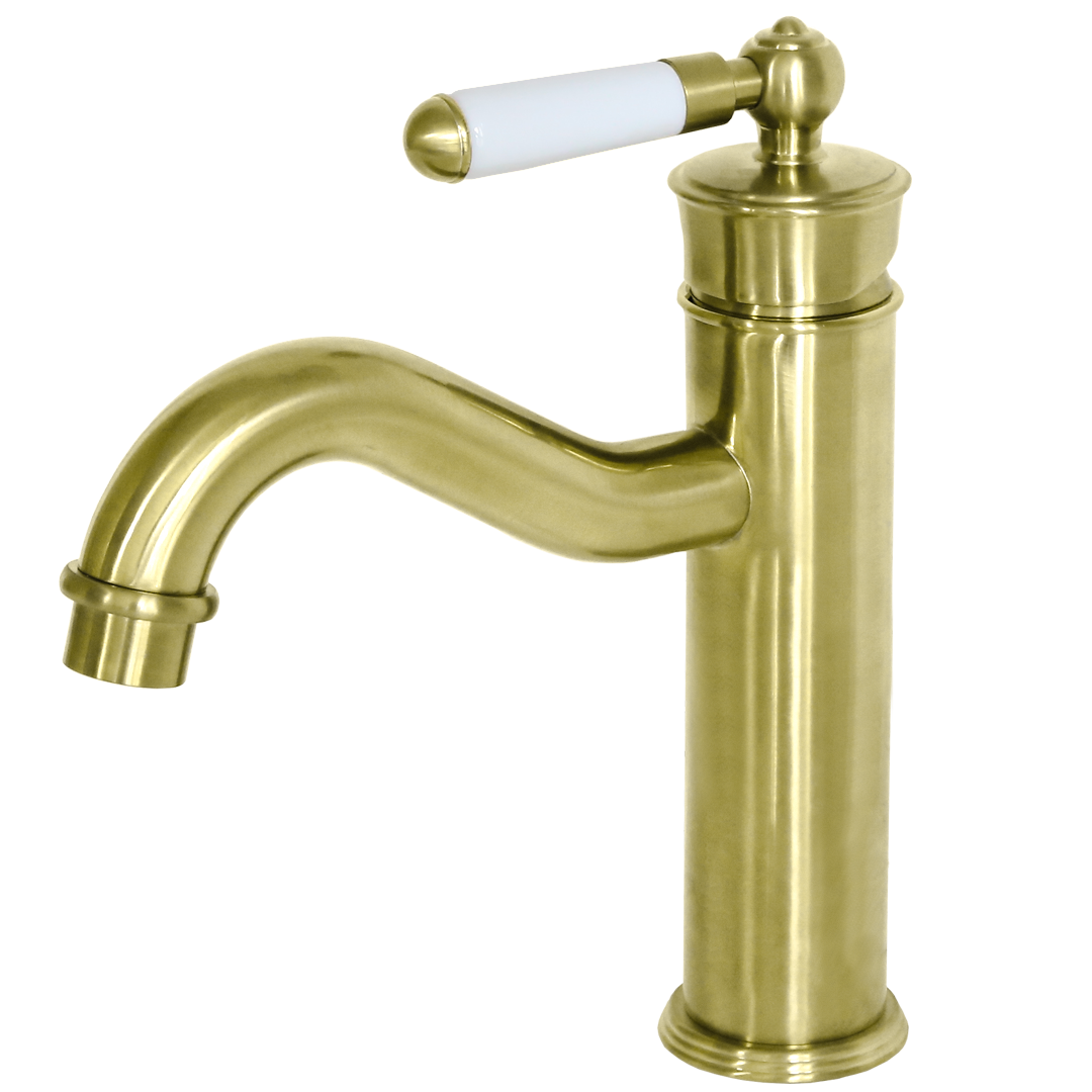 Leeds bateria umywalkowa niskie retro szczotkowane złoto