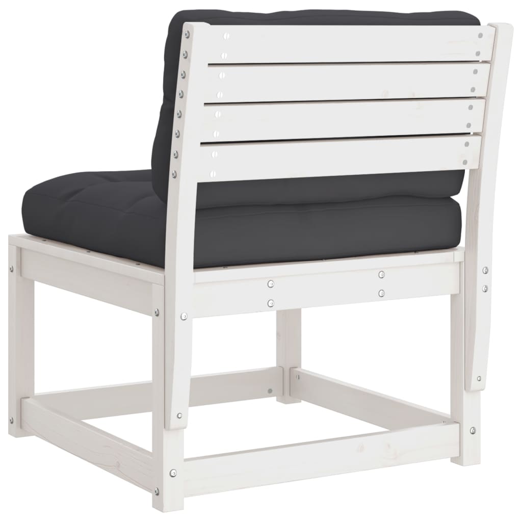 Canapés de jardin avec coussins 2 pcs en bois de pin blanc massif - COMFORTXL - 8