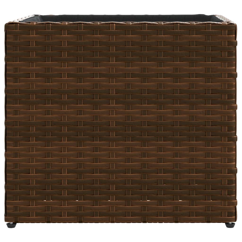 Jardinière bac lit surélevé plantes fleurs terrasse jardin 36 x 30 x 32 cm résine tressée marron 02_0037518 - 2