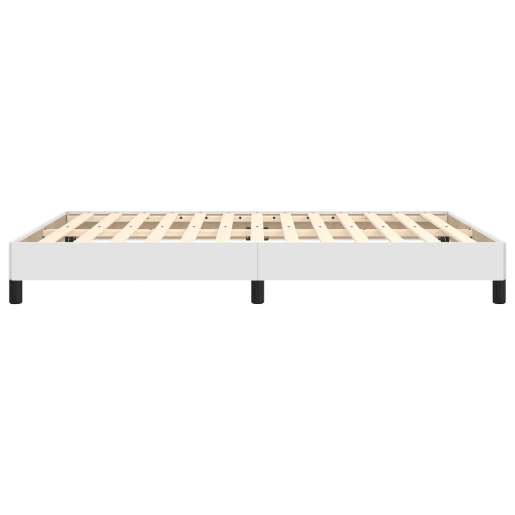 Cadre de lit sans matelas blanc 140 x 200 cm en similicuir - 6