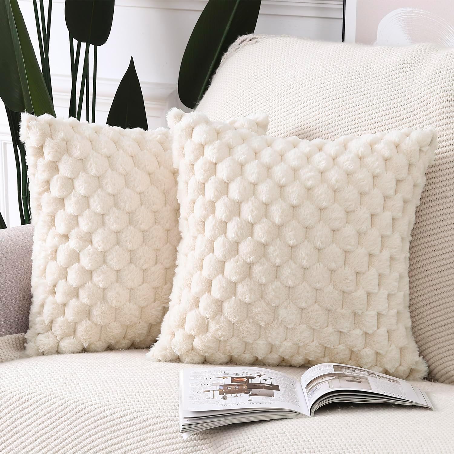 Taie d'oreiller - FOLAYA - Fausse Fourrure Deluxe - 45x45 cm - Gris