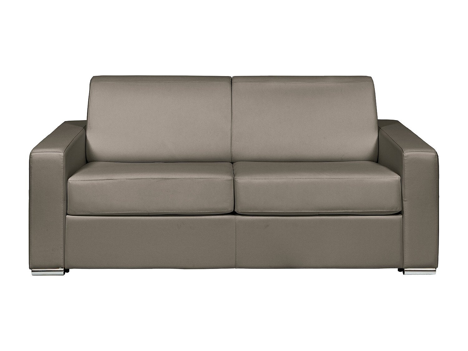 Kanapa rozkładana 3-osobowa z express-mechanizmem w kolorze taupe ze skóry bawolej - Spanie 140 cm - Materac 22 cm z pamięcią kształtu - CALITO