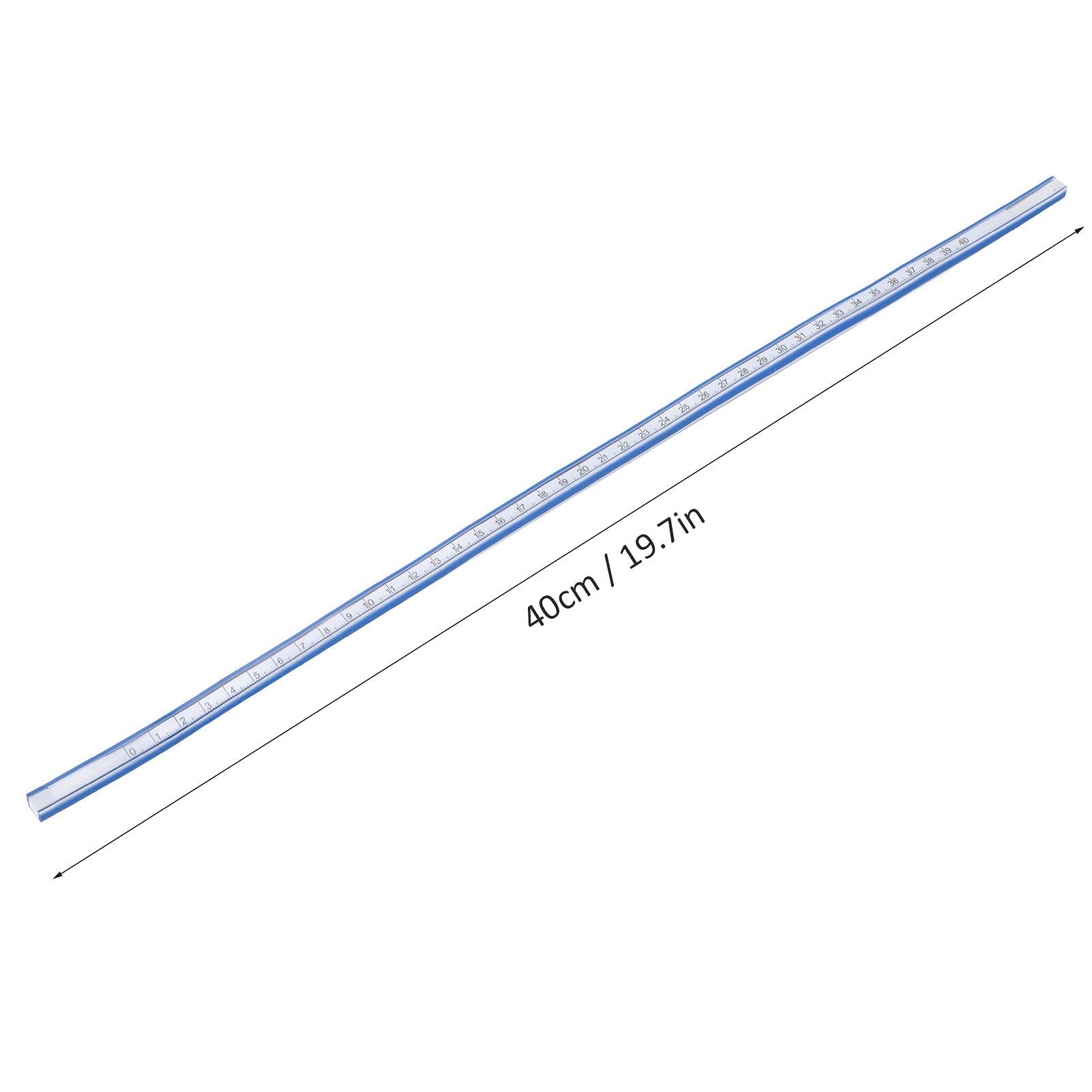 Règle courbe flexible en plastique, échelle métrique, outil de mesure souple pour le dessin et la couture (règle serpent de 50 cm) - 5