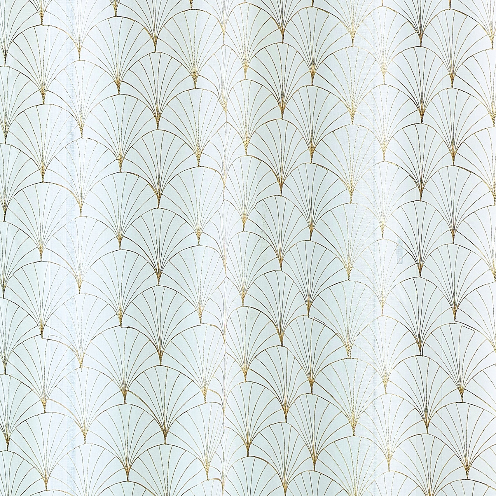 Paire de petits voilages brodés au style art déco - Beige - 60x120 cm - Polyester - 2