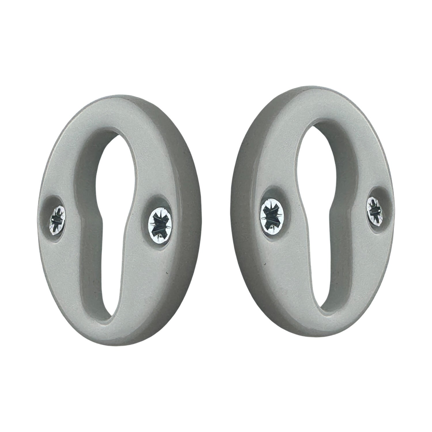 2 rosaces de poignée de porte rondes JANELLE trou de cylindre, Porcelaine blanc - 4