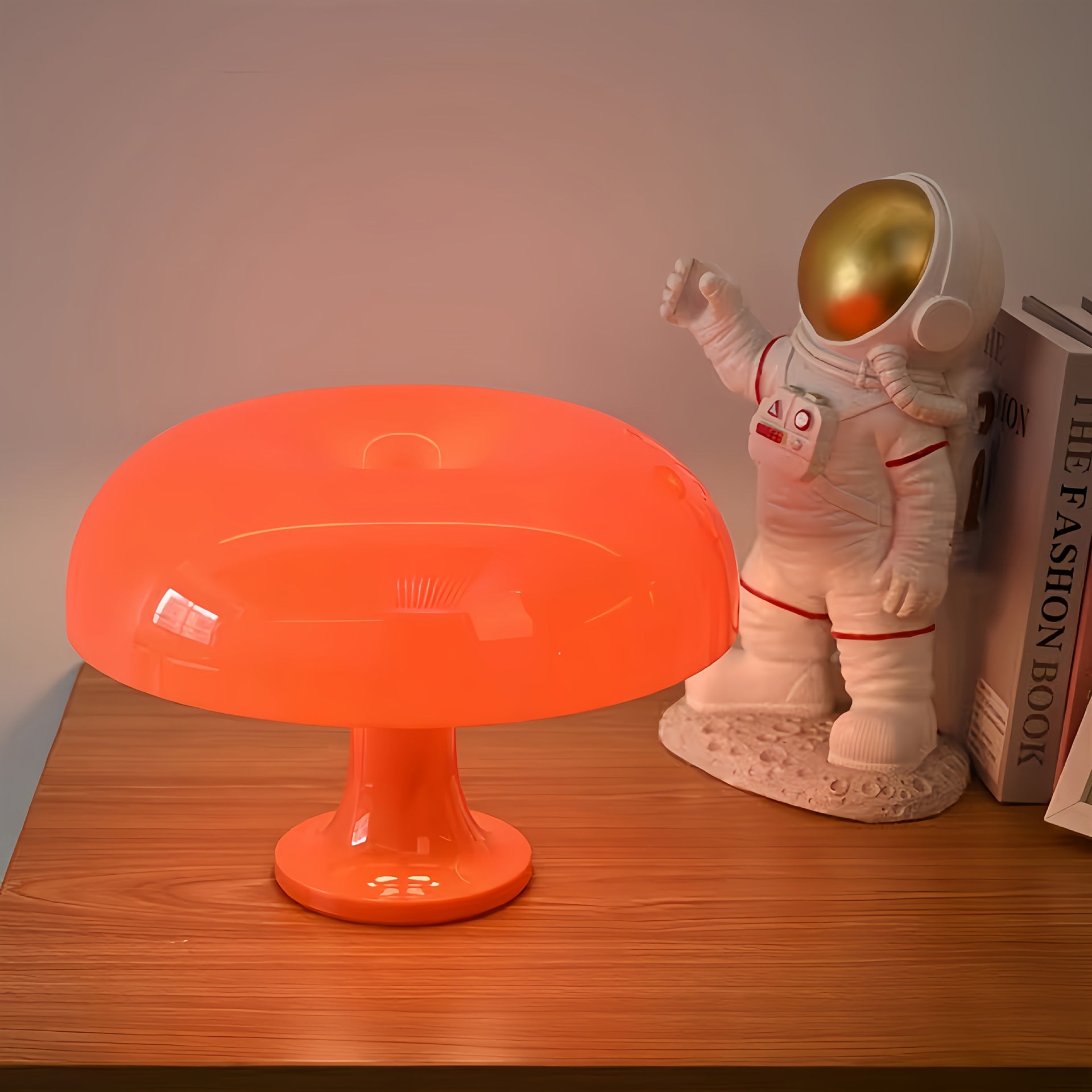 Lampe champignon orange, lampes de chevet à led pour la décoration intérieure, l'étude, vie, chambre - 3