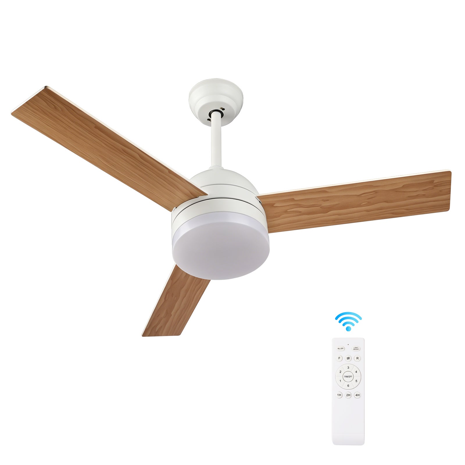 Ventilateur de Plafond Blanc LED 3 Températures CCT IP20, Plafonnier Ventilo Moteur DC avec Ajustement d'Éclairage LOVHAUS - 2