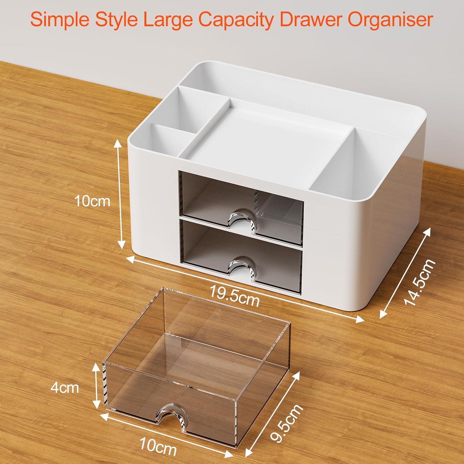 Organizer Da Scrivania A 24 Scomparti, 6 Piani, In PVC Bianco, Dimensioni 100x30x42 Cm, Carico 5 Kg Per Scomparto