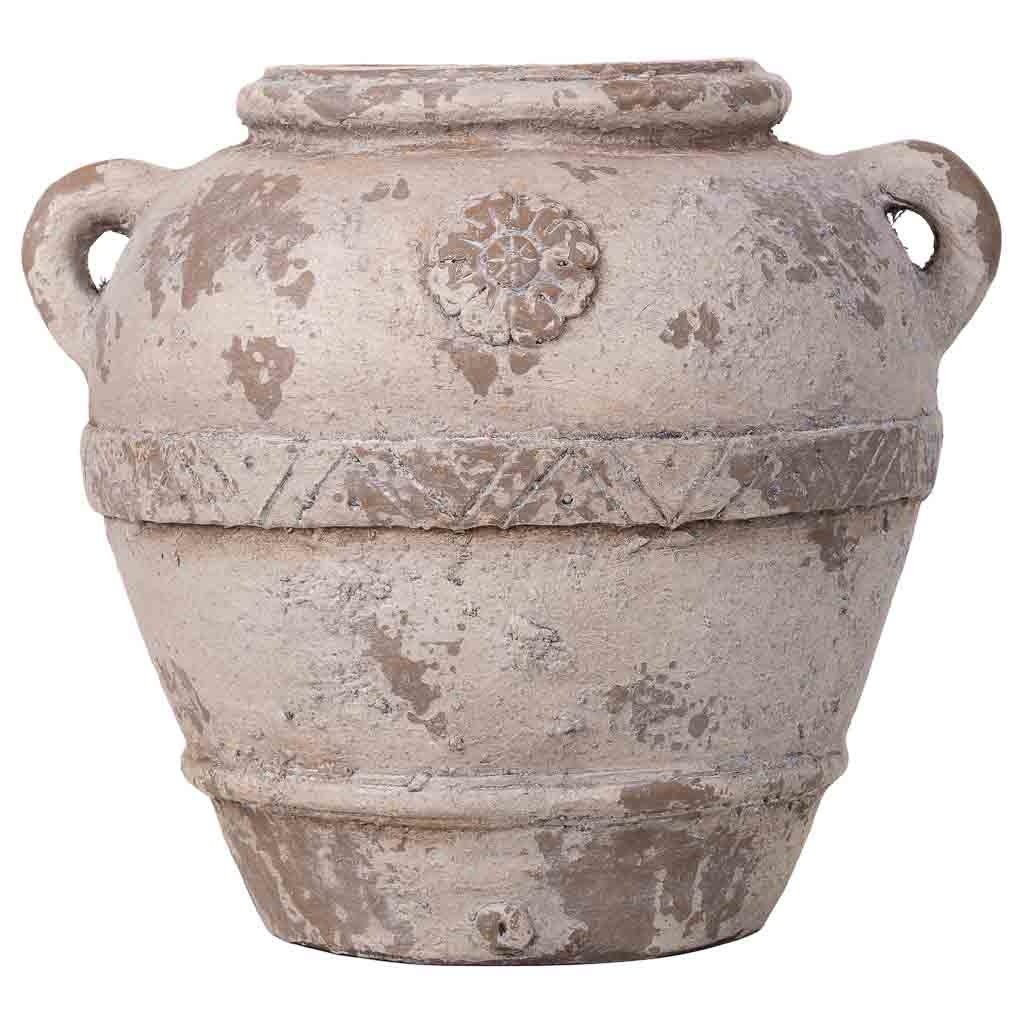 Vase décoratif couleur pierre, 38x34x34h cm - 2