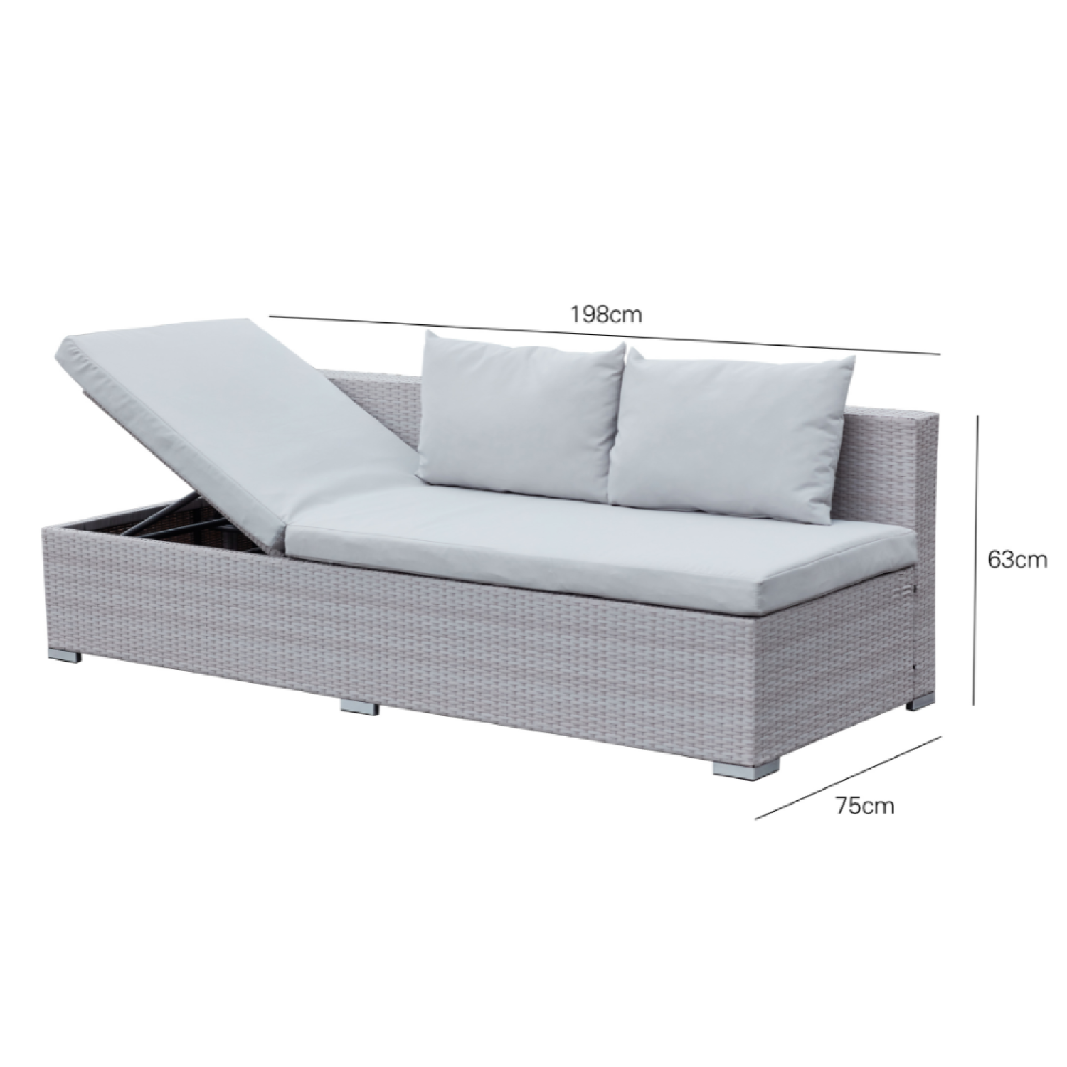 Salon de jardin encastrable 10 places en résine tressée gris SAMOA - 6