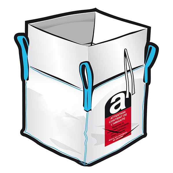 Sac Désamiantage BIGBAGLAND - 320x125x30cm - Pour Plaques Fibro-Ciment - Lot De 5 Sacs - Sécurité Amiante