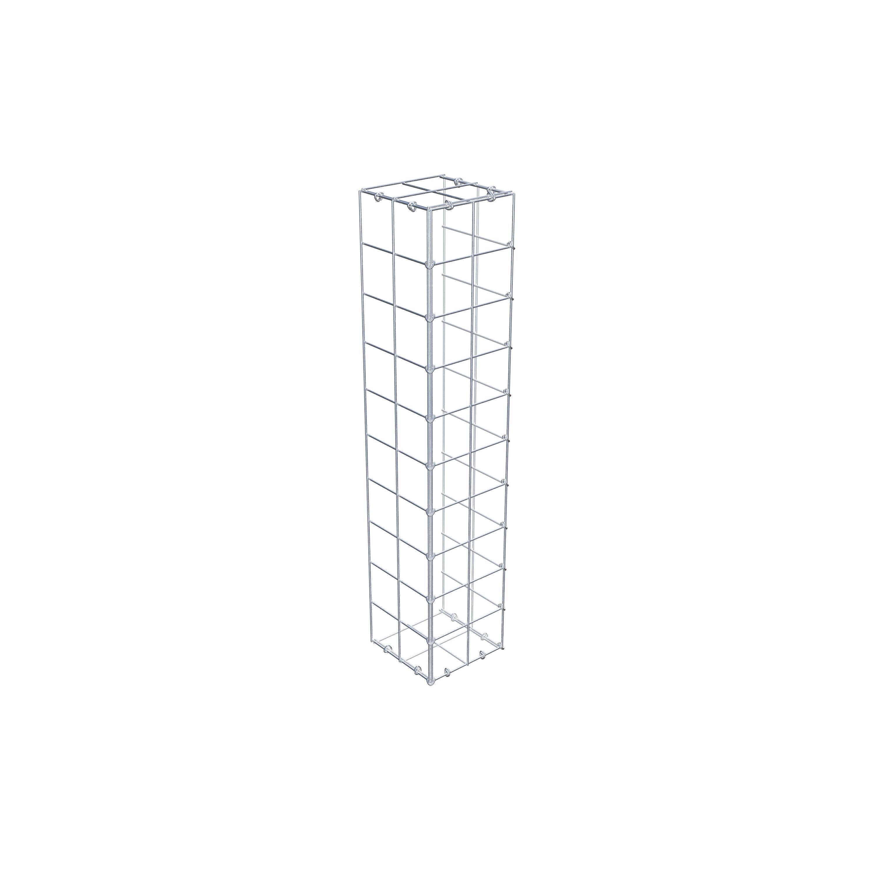 Gavión para alargar en acero galvanizado 100x20x20cm (LxAxP), malla 10 x 10cm, Anillo en C, sin rejilla frontal - 3