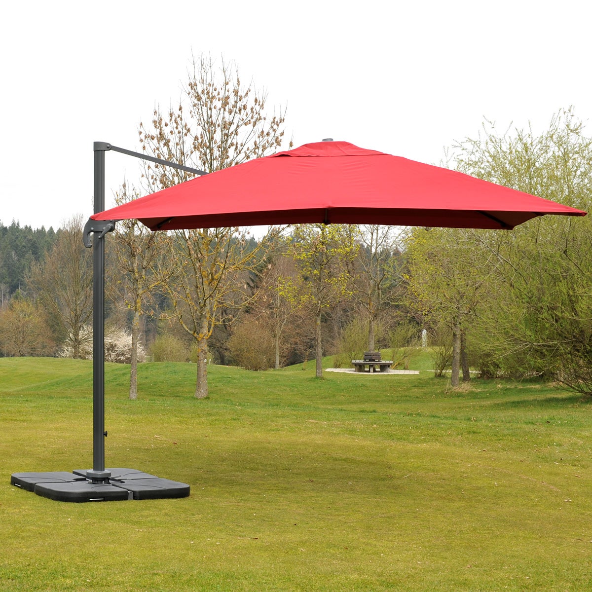 Pied de parasol HWC-F78, support pour parasol déporté/marché, pour croix de pied, à remplir jusqu'à 100kg - 5