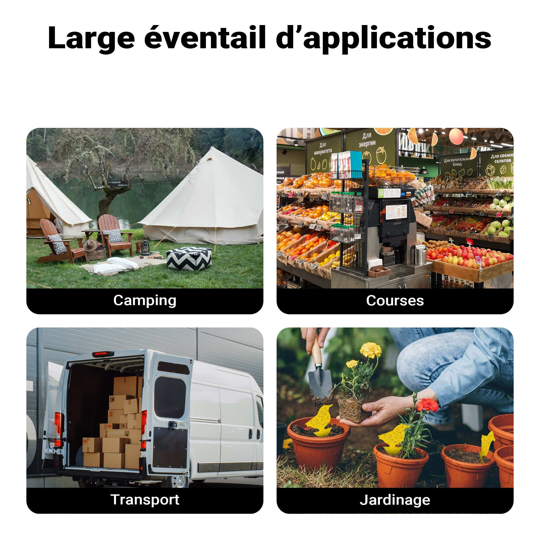 Chariot de transport Enfant Noir Pliable 100 kg avec Roulettes 1020x505x1010 mm Poignée Télescopique Transport Outils Tout-terrain Plage… Toboli - 5