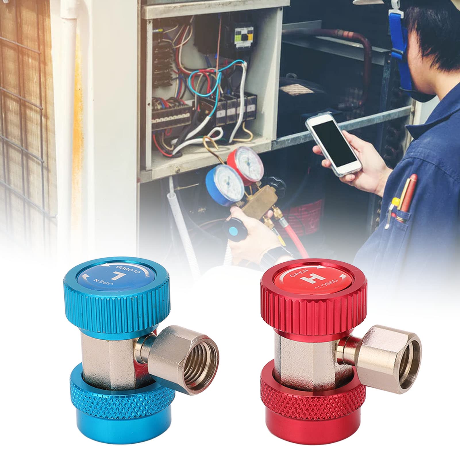Kit Adaptateur Conversion Climatisation R134A - Écrous Montage Haute/basse Pression Pour AC Auto