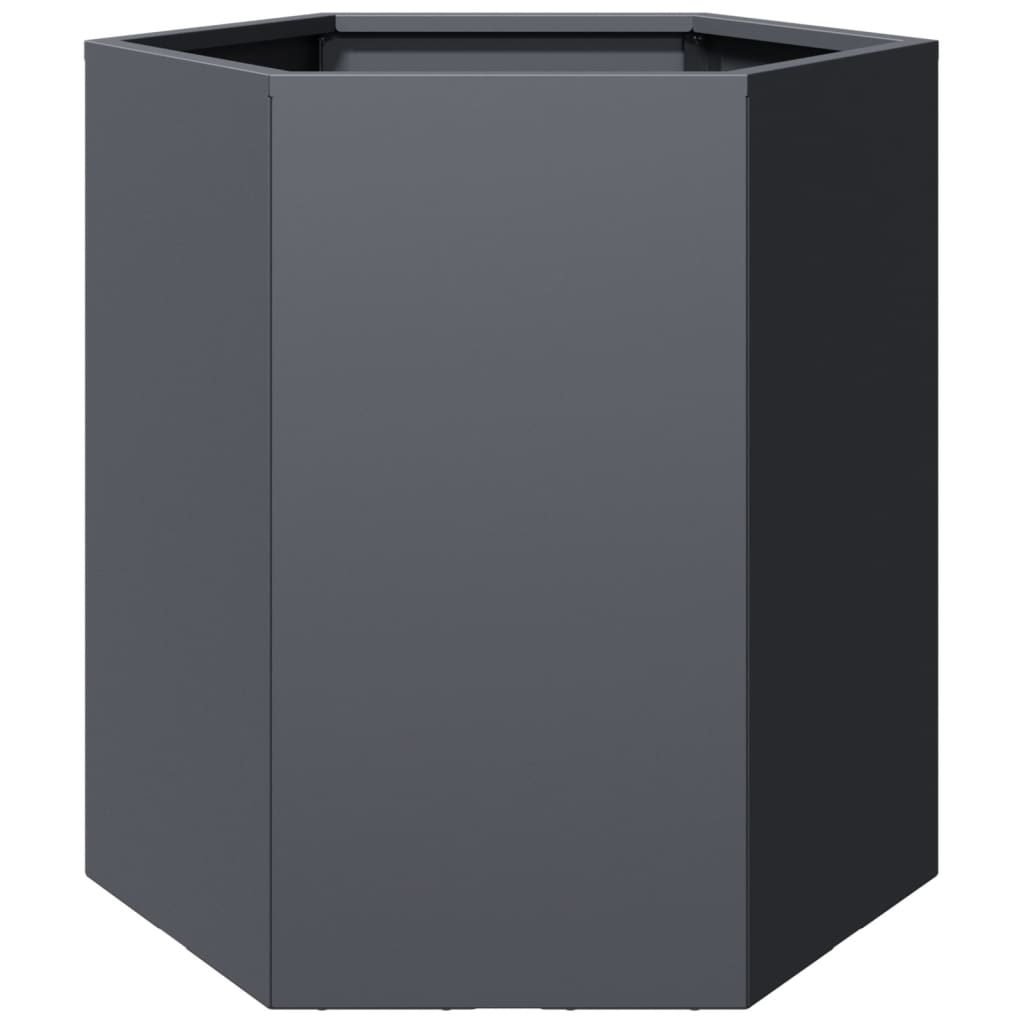 Maison Exclusive - Jardinera hexagonal acero gris antracita 46x40x45 cm - 2