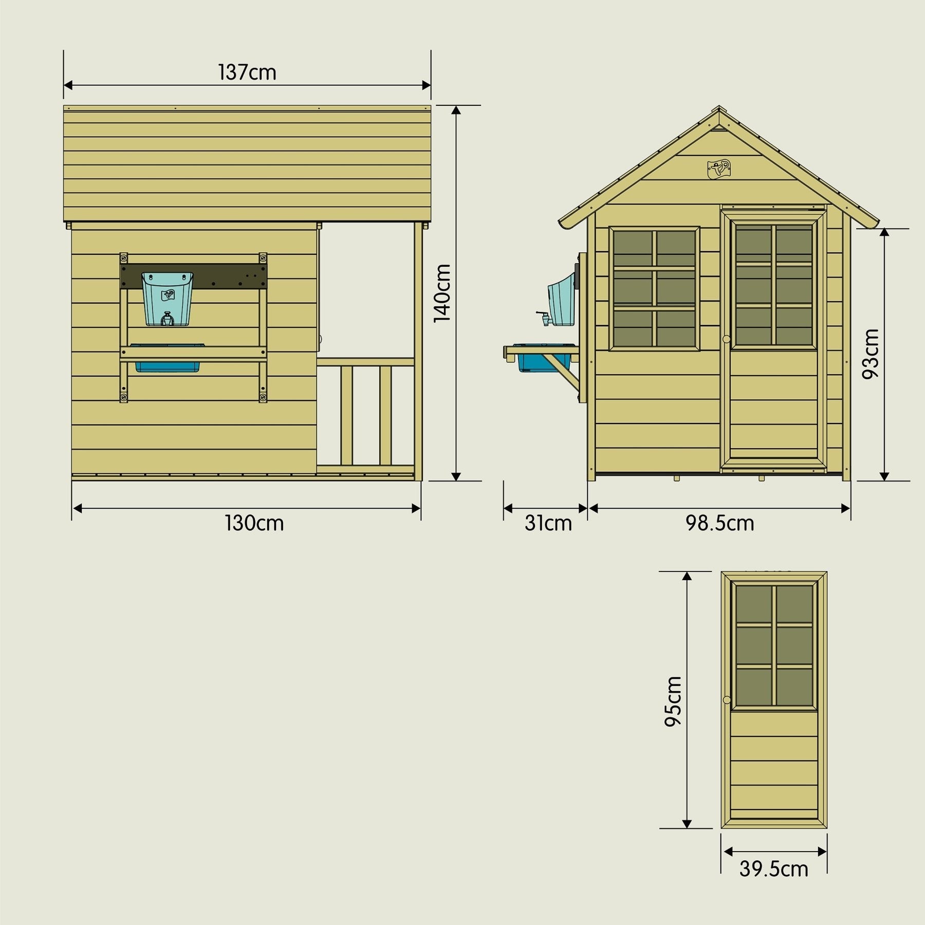 Cabane enfant avec cuisine extérieure - bois FSC® - CHALET PRAIRIE - 4