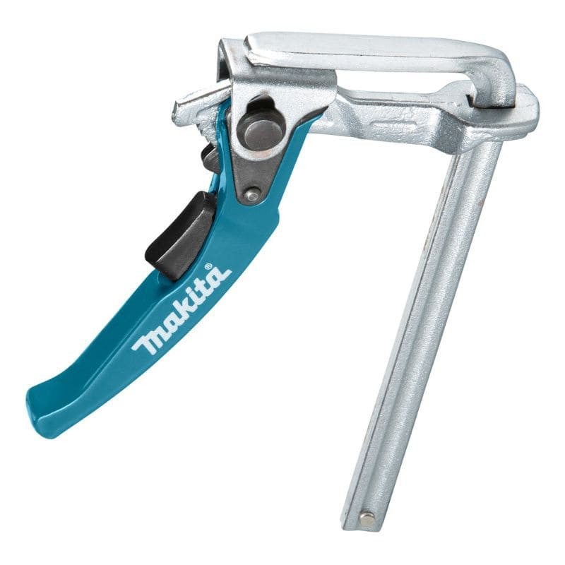 Szybkie zaciski Makita o sile zacisku 300 kg i ergonomiczna niebieska metaliczna rączka