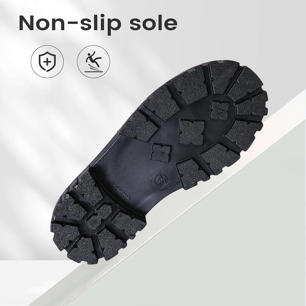 Bottes de Pluie Femme Courtes Botte Caoutchouc Antidérapant Chelsea Bottines Confortables Imperméable Chaussures pour Résistant à l'eau（Noir，38 EU） - 5