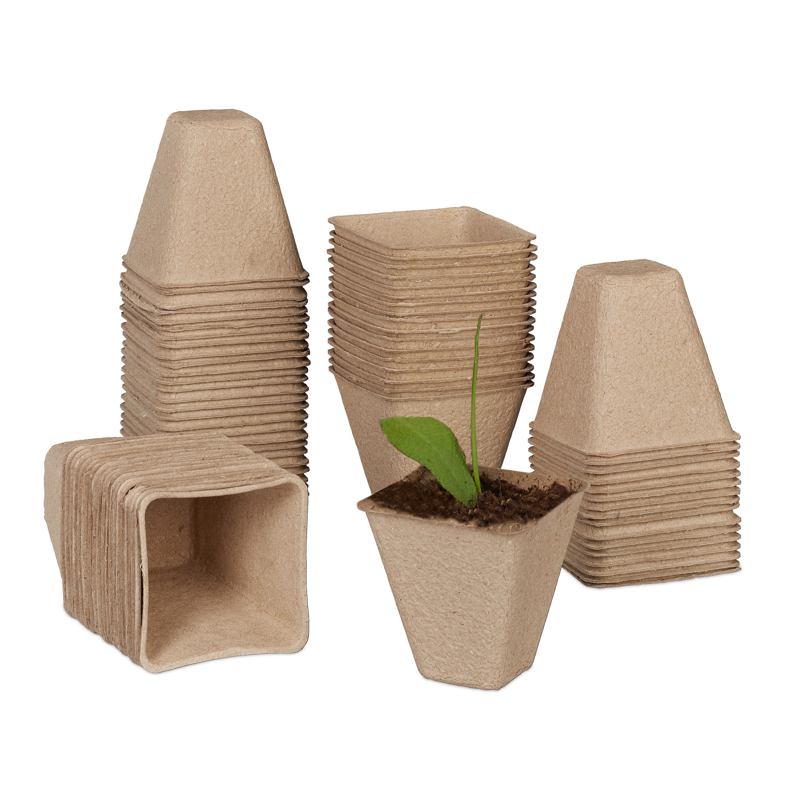 Vasetti Per Semina E Trapianto – 8x8x7 Cm, 0,28L, Plastica Termoformata, Confezione Da 25 Pezzi, Colore Nero