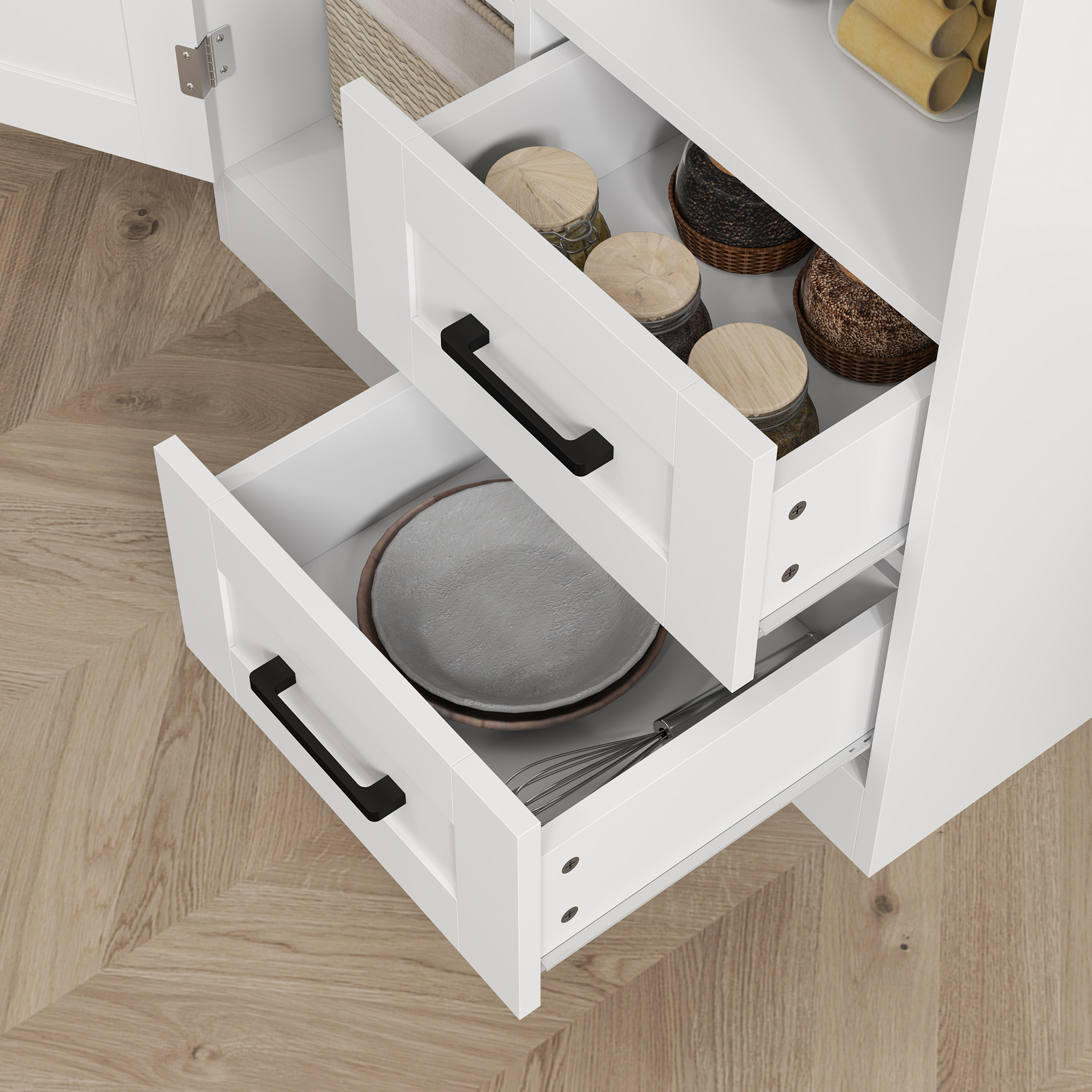 Alacena de Cocina HOMCOM Melamina de Madera Blanco 70x40x180 cm - 5