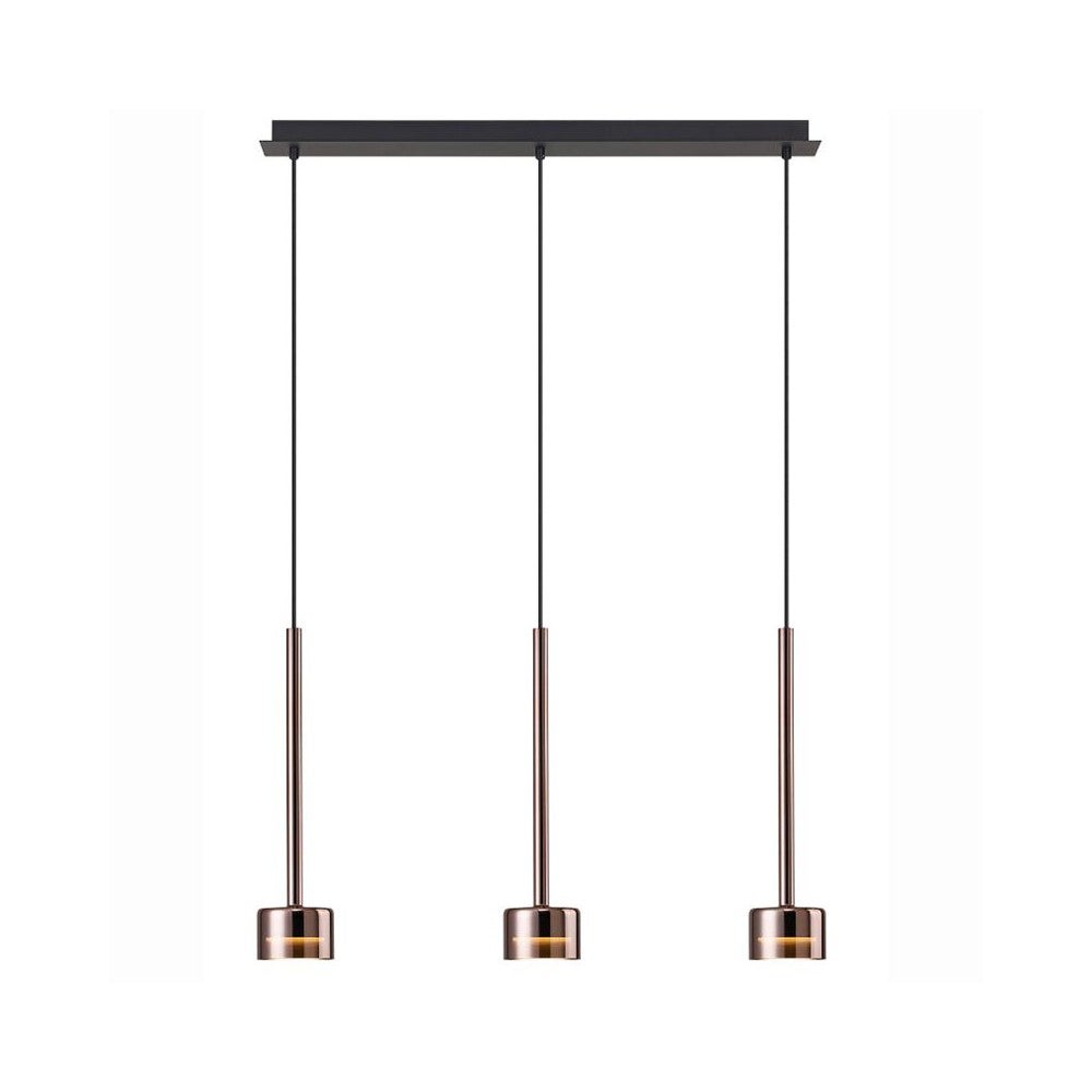 Suspension Design Noir Cuivre Argent - Série 762, 230V, 1 à 3 Lumières, Moderne