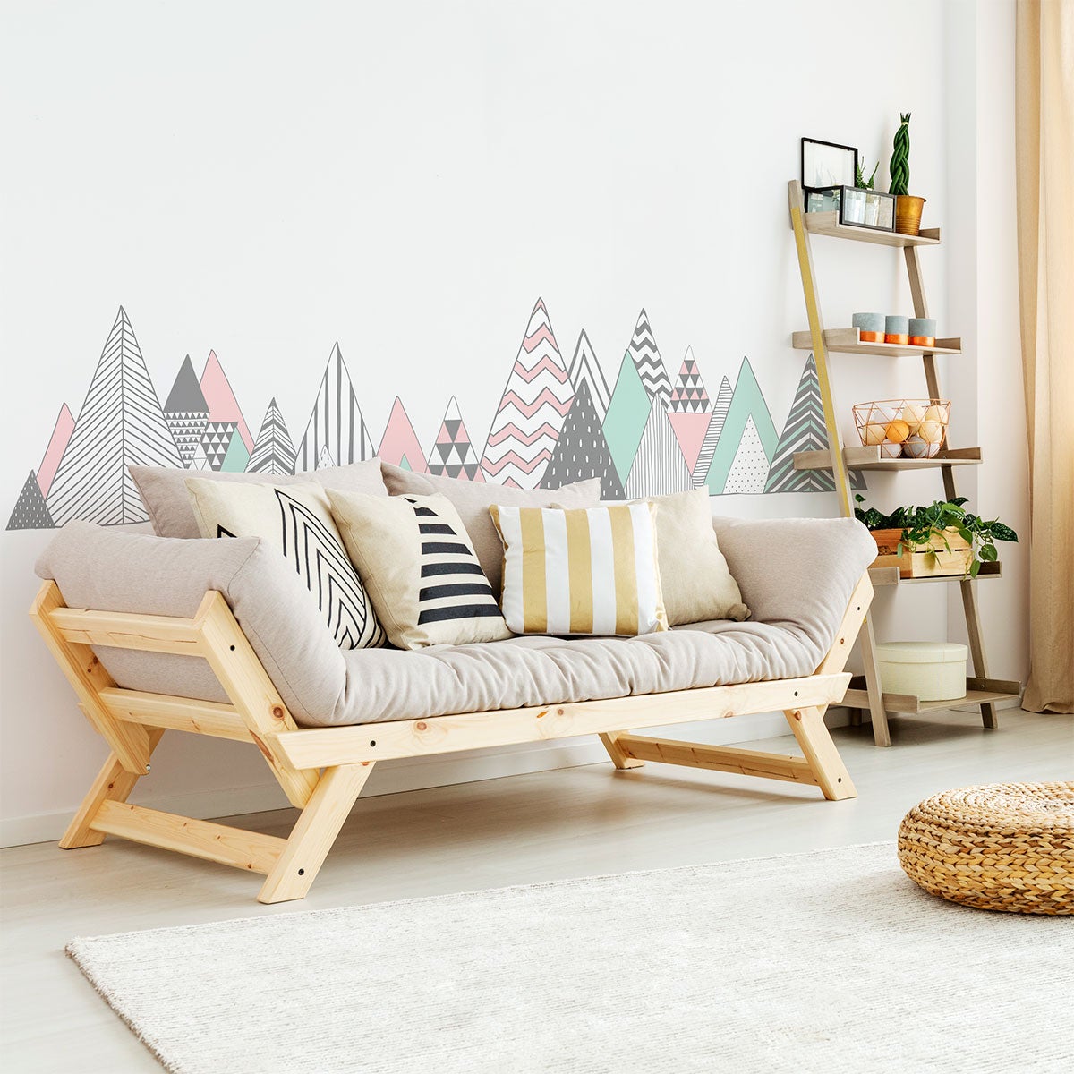 Adesivo montagna scandinavo virunga - Sticker adesivo - adesivi murali - 60x90cm - 3