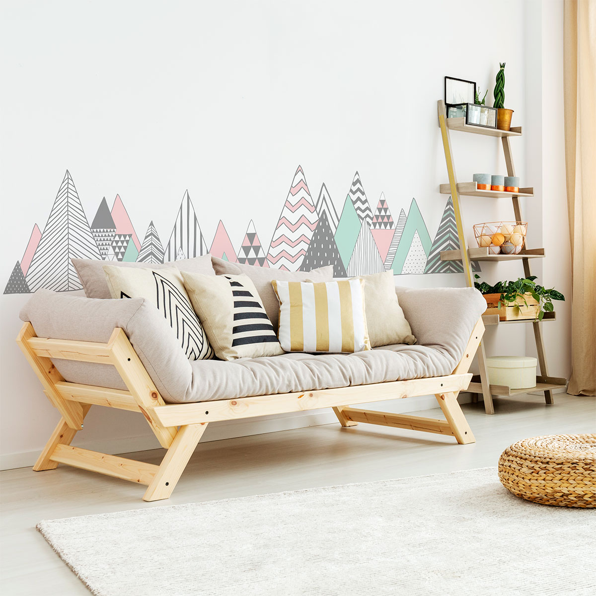 Adesivo montagna scandinavo virunga - Sticker adesivo - adesivi murali - 100x150cm - 3